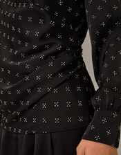 Margot Hotfix Long Sleeve Blouse, Black (BLACK), large