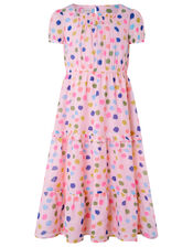 Naomi Colourful Splodge Dress, Pink (PINK), large