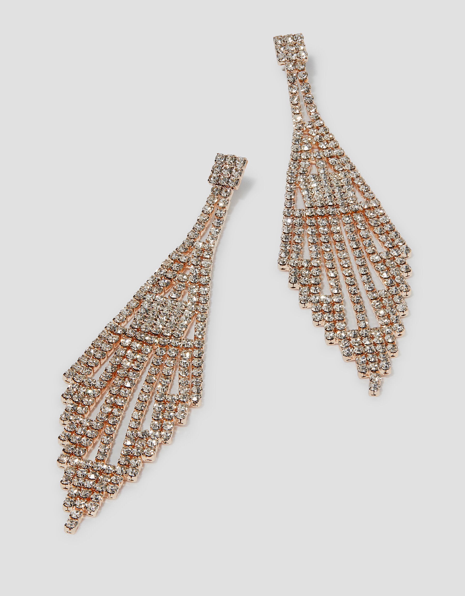 Large diamante drop earrings new arrivals
