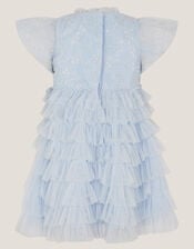 Baby Shikha Embellished Frill Dress, Blue (PALE BLUE), large