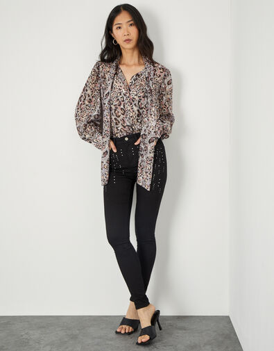 Nadine Sparkle Regular Length Jeans with Organic Cotton Black, Black (BLACK), large