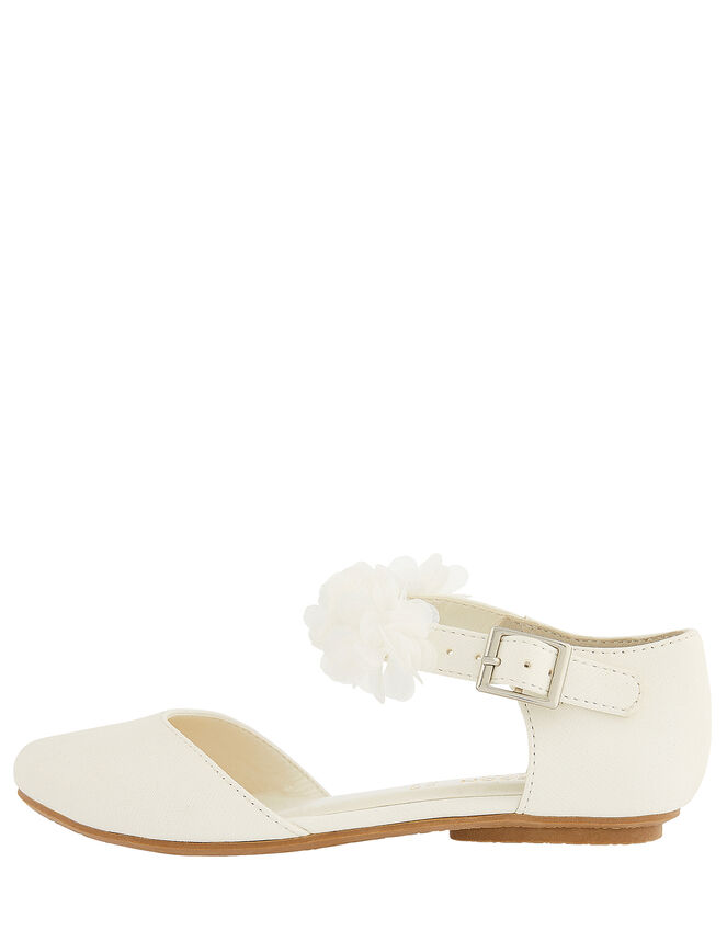 Corsage Two-Part Ballerina Flats, Ivory (IVORY), large