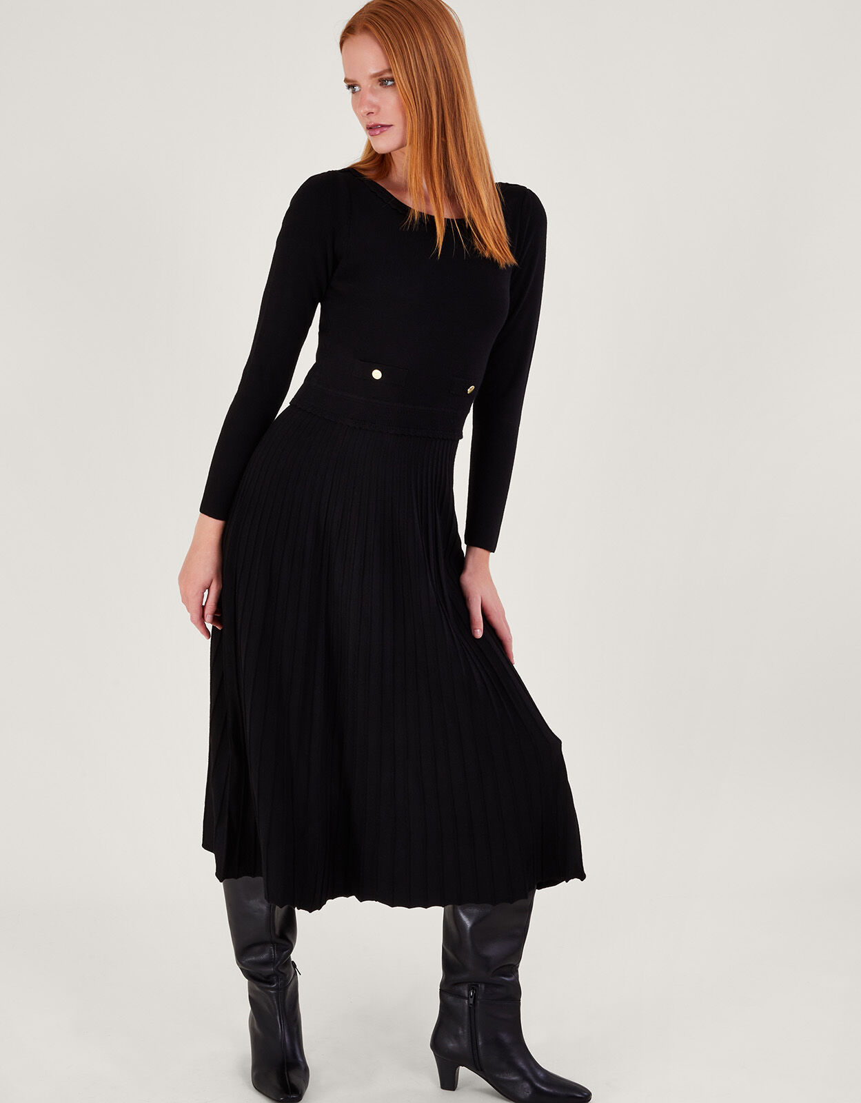 Monsoon long shop black dress
