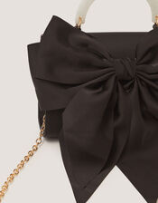 Satin Bow Bag, Black (BLACK), large