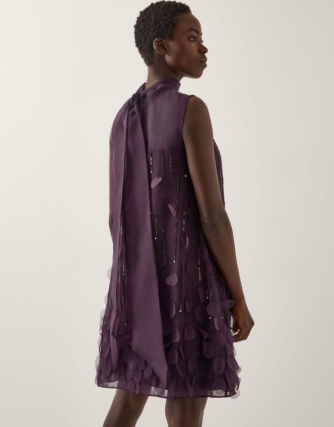 Cassidy Sleeveless Appliqué Mini Dress, Purple (PURPLE), large