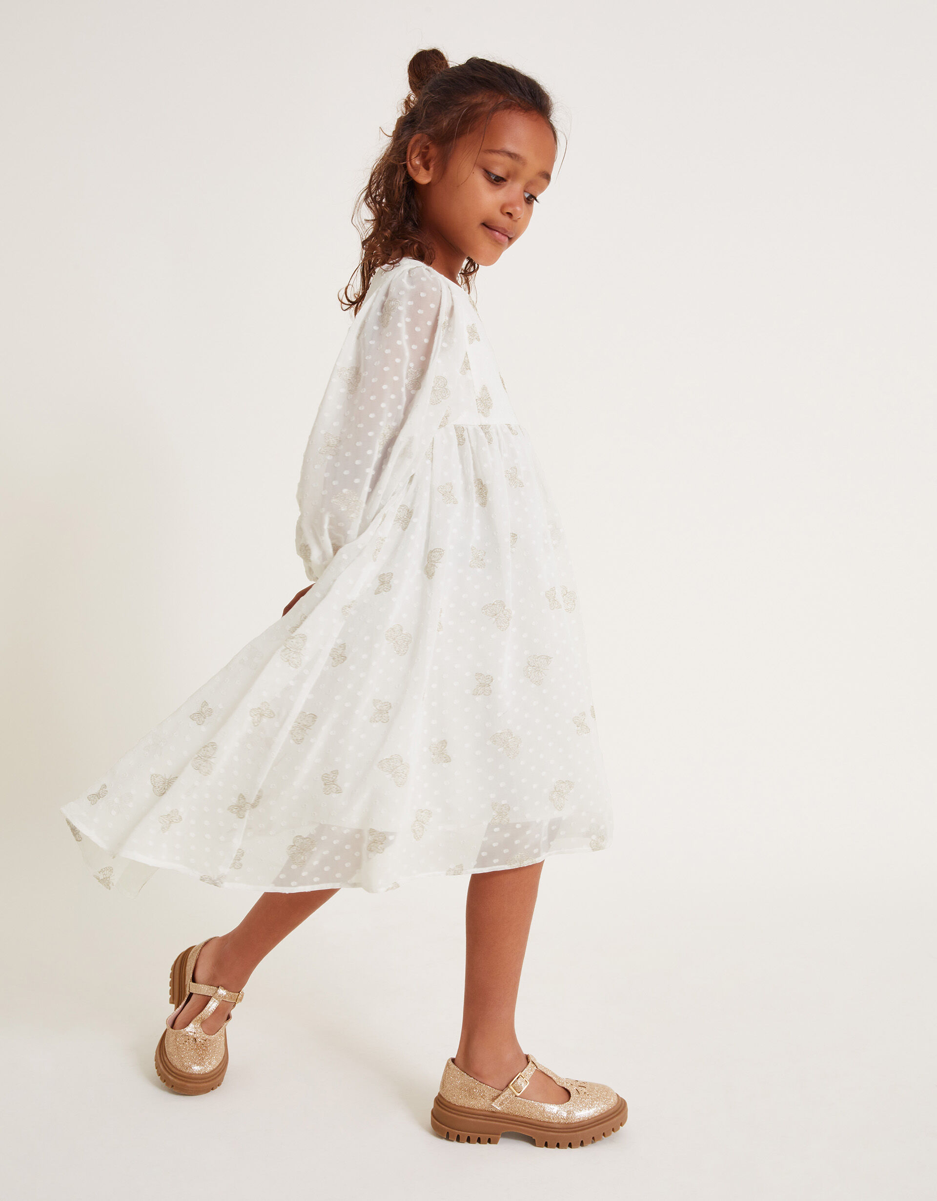 Butterfly Tunic Dress Cream Girls Dresses Monsoon Global