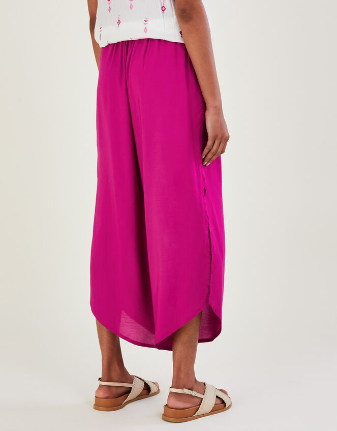 Plain Wide Leg Trousers in LENZING™ ECOVERO™, Pink (MAGENTA), large