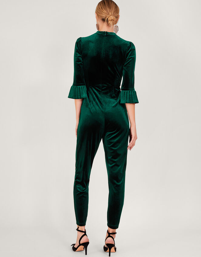 Kyra Velvet Jumpsuit, Green (GREEN), large