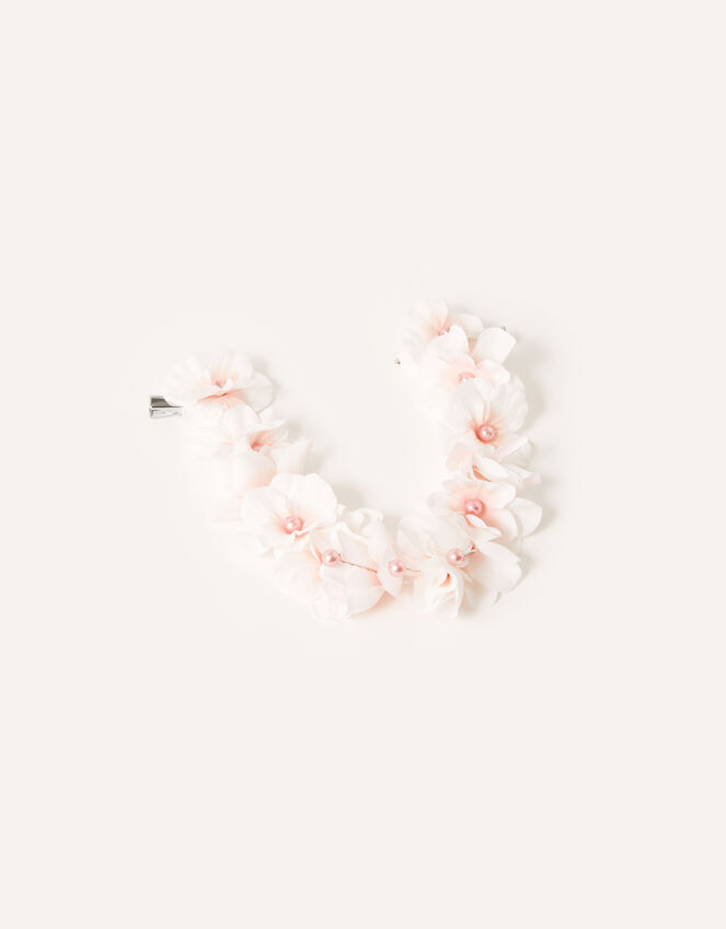 Pearly Flower Garland Hair Clip, , large