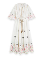 Scotch and Soda Broderie Maxi Dress, White (WHITE), large