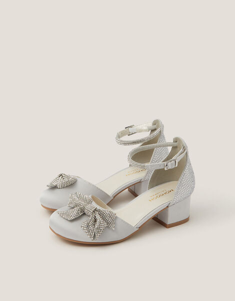 Sparkle Bow Two-Part Heels, Silver (SILVER), large