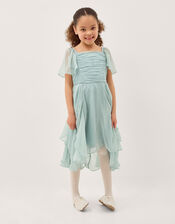 Joy Ruffle Chiffon Party Dress, Green (SAGE), large