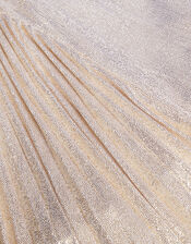 Rya Foil Pleated Dress, Gold (GOLD), large