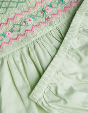 Baby Embroidered Smock Dress and Briefs Set, Green (GREEN), large