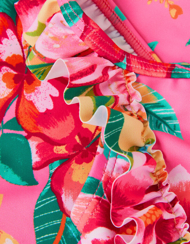 Baby Tropical Flower Frill Swimsuit, Yellow (YELLOW), large