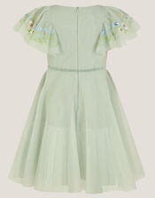 Oelene Embroidered Skater Party Dress, Green (SAGE), large