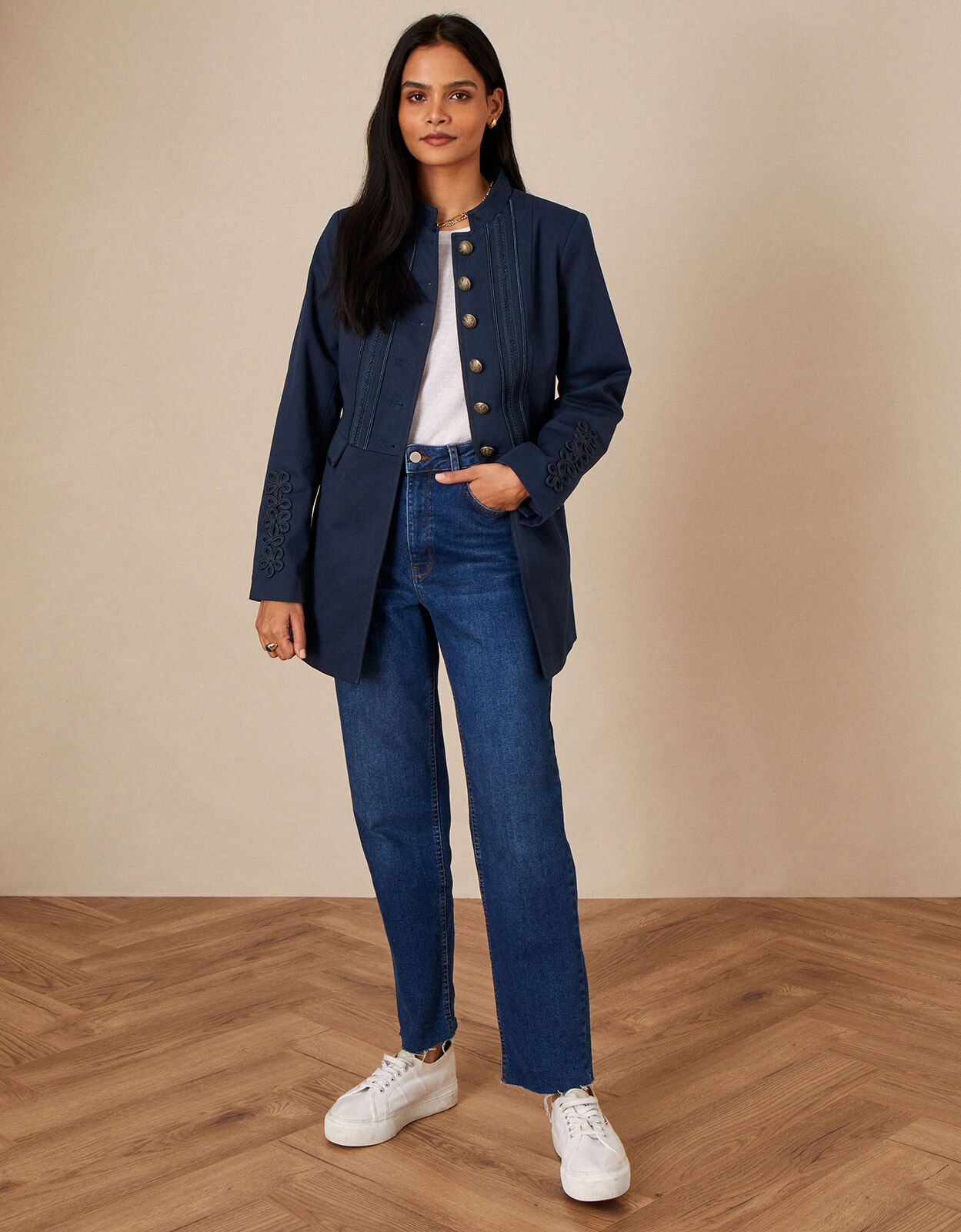 Maura Military Blazer Blue Women s Jackets Monsoon Global