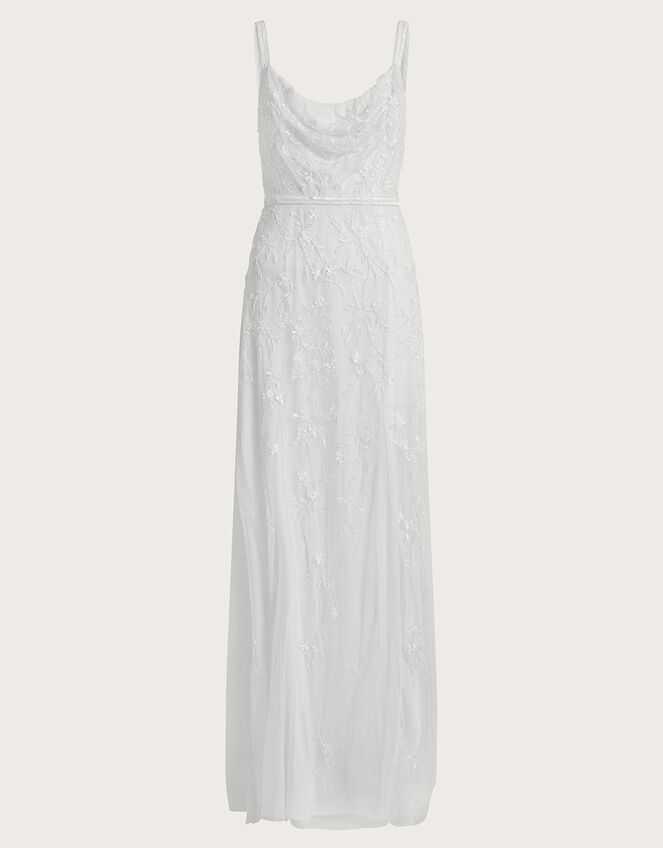 Holly Cowl Neck Bridal Dress, Ivory (IVORY), large