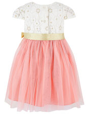 Baby Freya Crochet Lace and Tulle Dress, Ivory (IVORY), large
