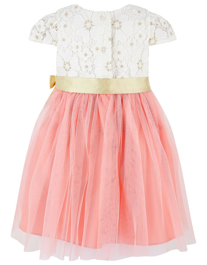 Baby Freya Crochet Lace and Tulle Dress, Ivory (IVORY), large