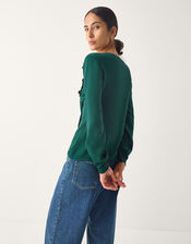 Sofia Asymmetrical Button Jumper, Teal (TEAL), large