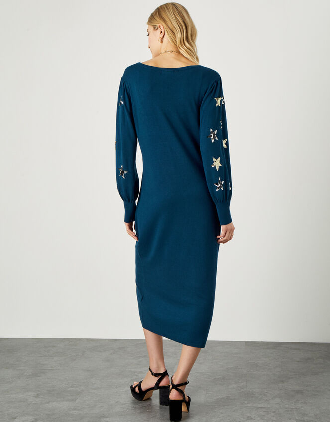 Embellished Sequin Star Dress , Teal (TEAL), large