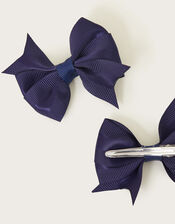 Girls Grosgrain Bow Hair Clips Set of Two, , large
