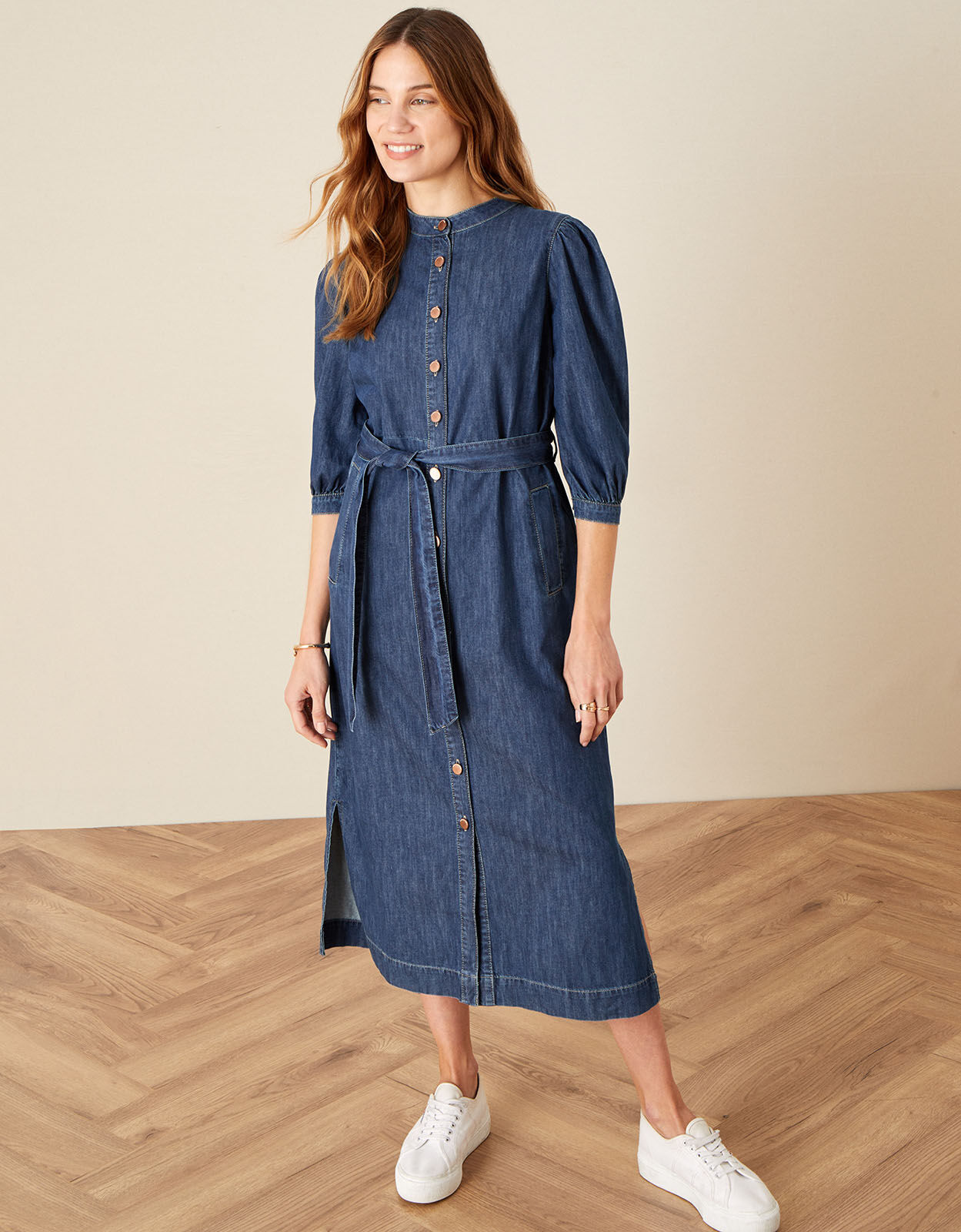 Diya Denim Shirt Dress Blue