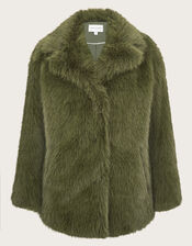 Felixa Faux Fur Coat, Green (GREEN), large