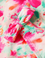 Tropical Floral Asymmetrical Swimsuit, Blue (TURQUOISE), large