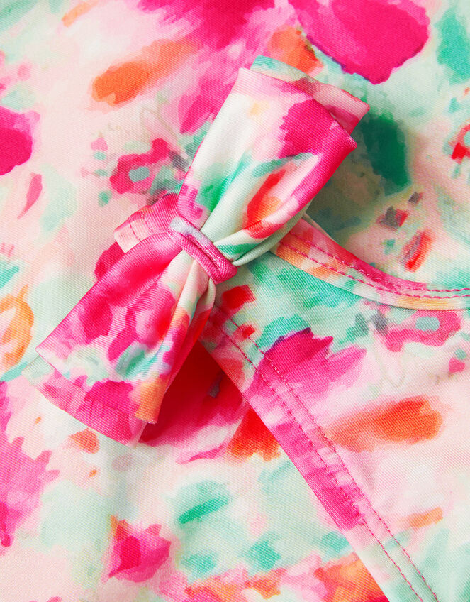 Tropical Floral Asymmetrical Swimsuit, Blue (TURQUOISE), large