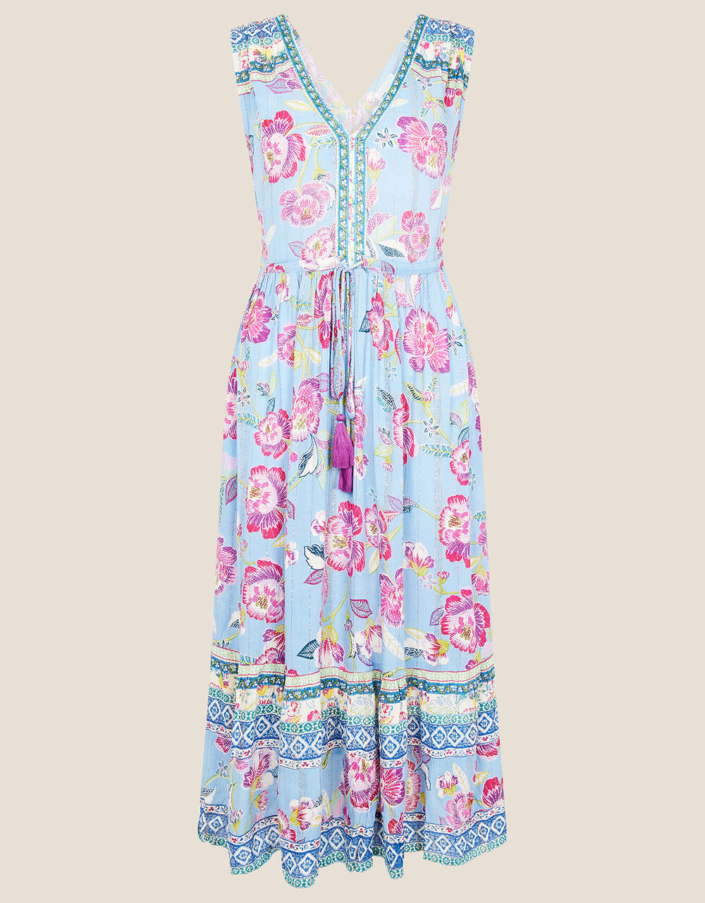 Parrot Pop & Monsoon Blue Side Bias Shift Dress