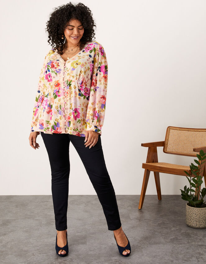 Florella Floral Print Blouse, Ivory (IVORY), large