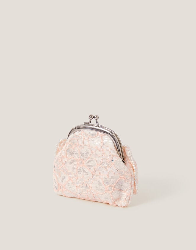 Lace Bow Bridesmaid Bag, Pink (PINK), large