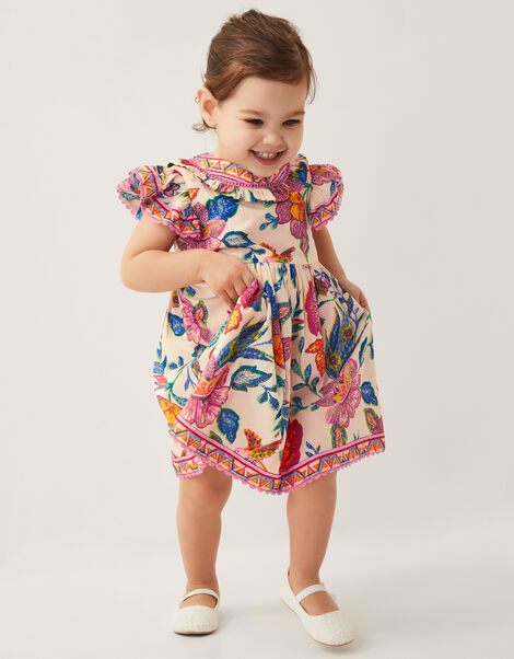 Baby Milena Floral Print Dress, Ivory (IVORY), large