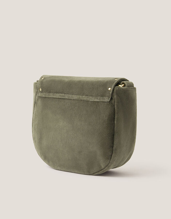 Lily Embroidered Satchel Crossbody Bag, Green (GREEN), large