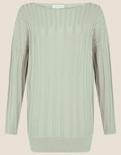 Fran Longline Jumper, Green (GREEN), large