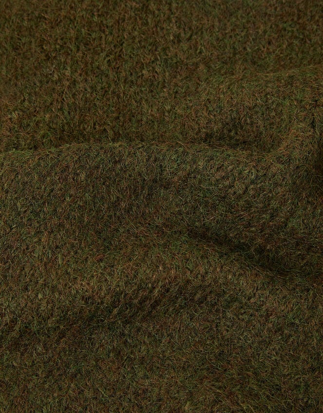 Taya Knitted Triangle Scarf, Green (KHAKI), large
