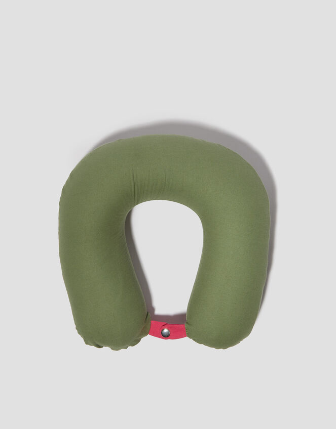 Contrast Travel Pillow, Green (KHAKI), large