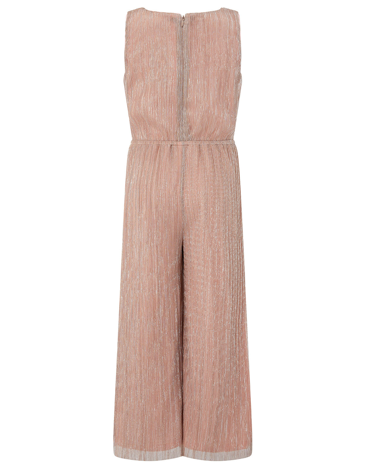 Rose Gold Shimmer Pleated Jumpsuit