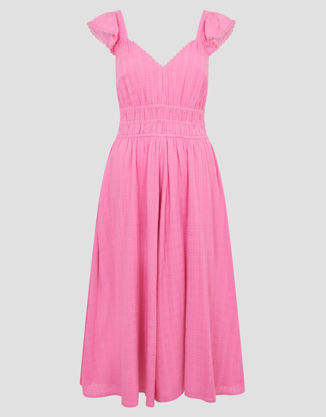 Pink Ruffle Dress Making Marlee Ruffle Midi Sun Dress Pink