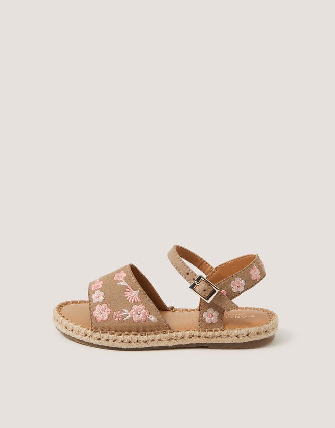 Floral Embroidered Espadrille Sandals, Multi (MULTI), large