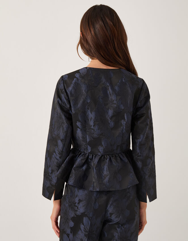 Jayda Floral Jacquard Jacket, Blue (NAVY), large