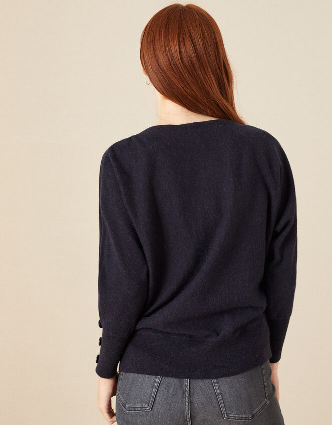 Button Cuff Jumper, Blue (NAVY), large