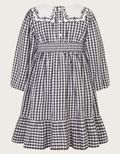 Gingham Scallop Collar Dress, Multi (MULTI), large