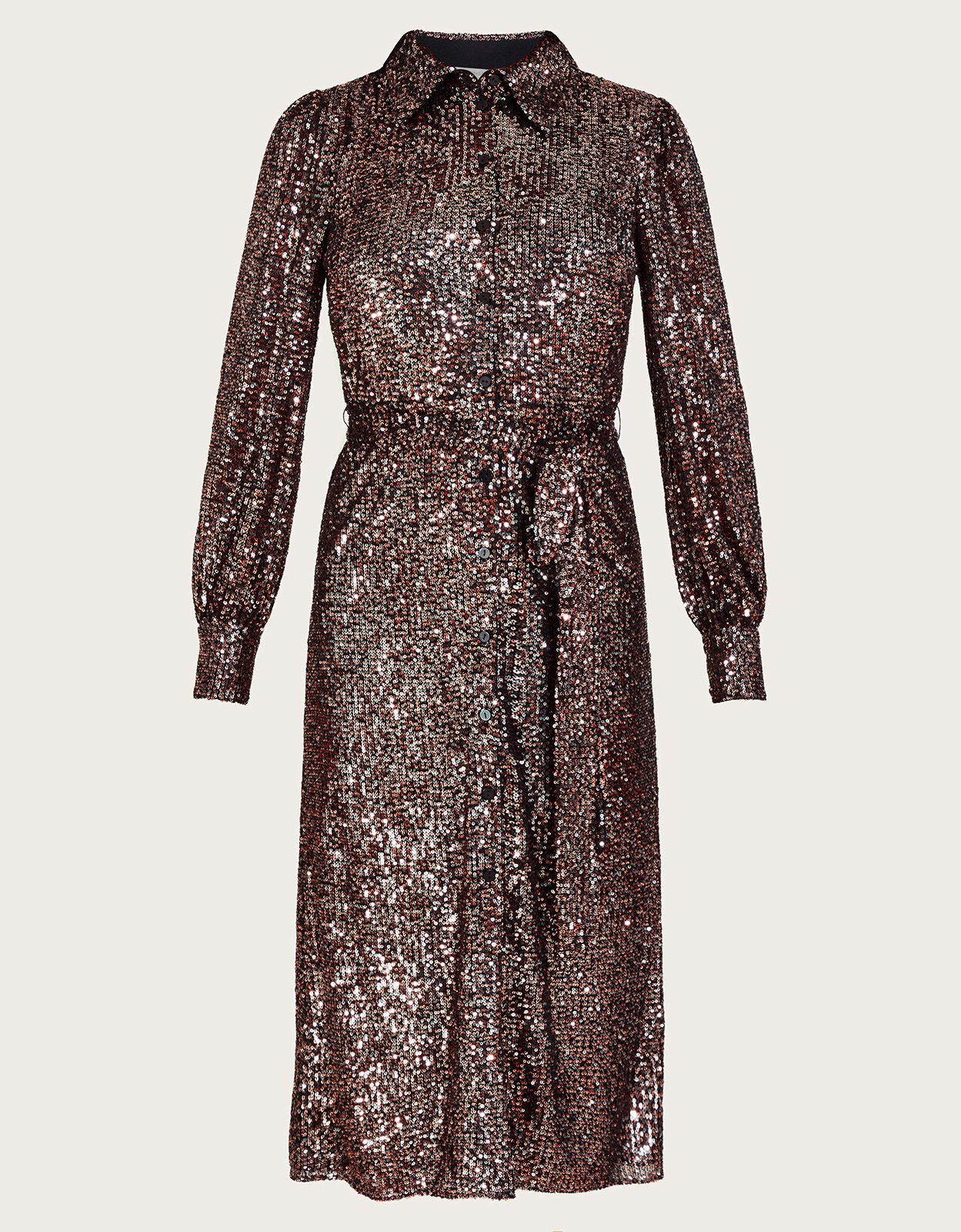 Megan Sequin Dress Bronze Midi Dresses Monsoon ROI