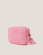 Heart Quilted Denim Cross Body Bag, , large