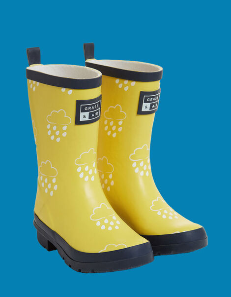 Grass and Air Junior Colour-Revealing Wellies Yellow, Yellow (YELLOW), large