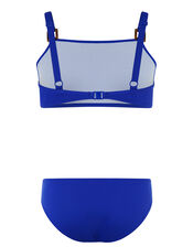 Rhia Square Detail Textured Bikini Set, Blue (BLUE), large