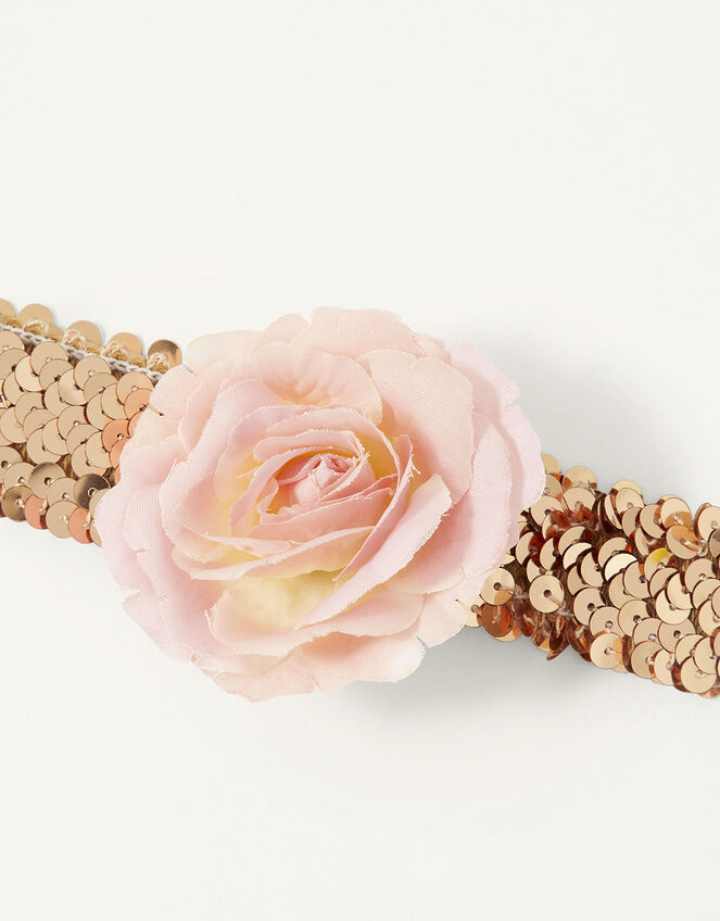 Sequin Shimmer Flower Bando, , large